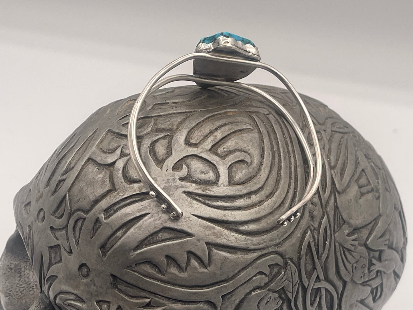 Raw Turquoise Sterling Silver Cuff Bracelet
