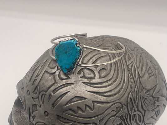 Raw Turquoise Sterling Silver Cuff Bracelet