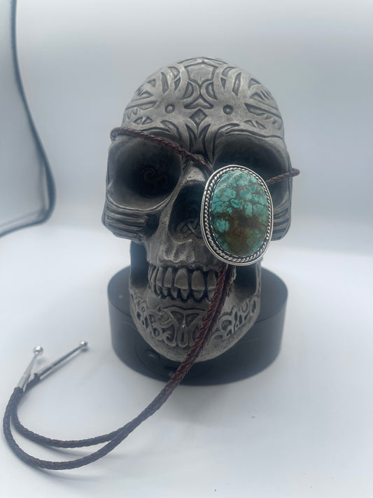 Earth and Sky Handmade Silver and Turquoise Bolo